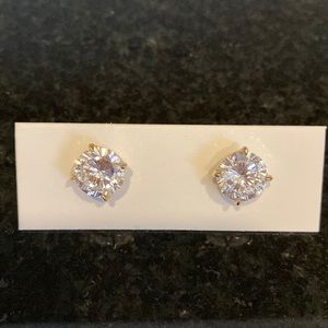 14k Gold and CZ Stud Earrings